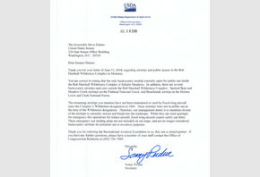Secretary of Agriculture Sonny Perdue's response to Sen. Daines' request that Sec. Perdue open 8 airstrips in the Bob Marshall Wilderness Complex