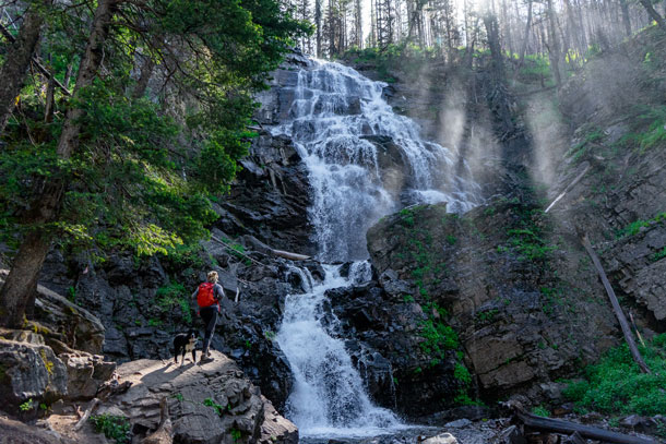 Brianna Sullivan photo waterfall hike near Seeley Lake